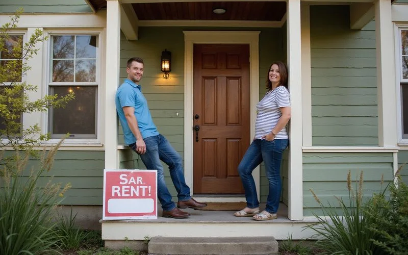 Inherited Mankato home with both for-rent and for-sale signs on the porch
