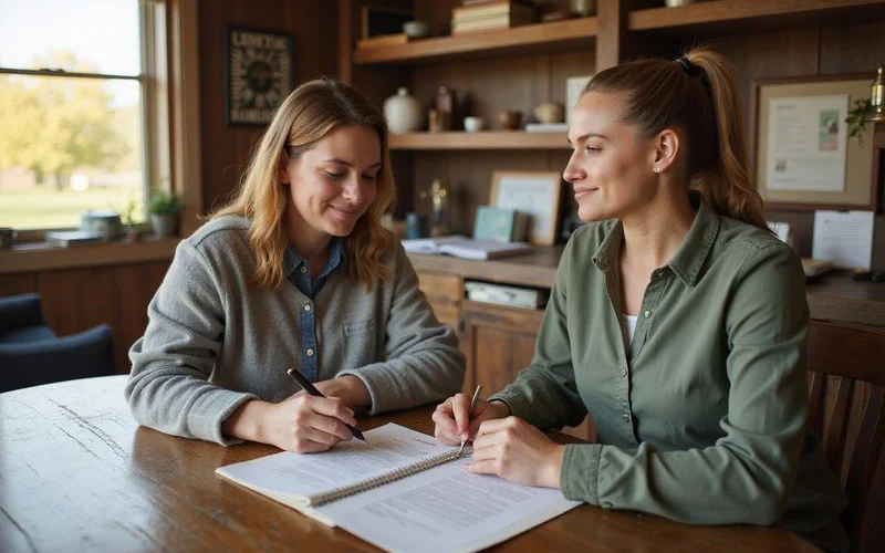 Personal representative signing a deed at a title office closing