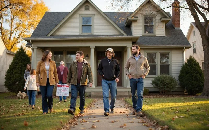 Buyers touring a dated Mankato home listed as-is