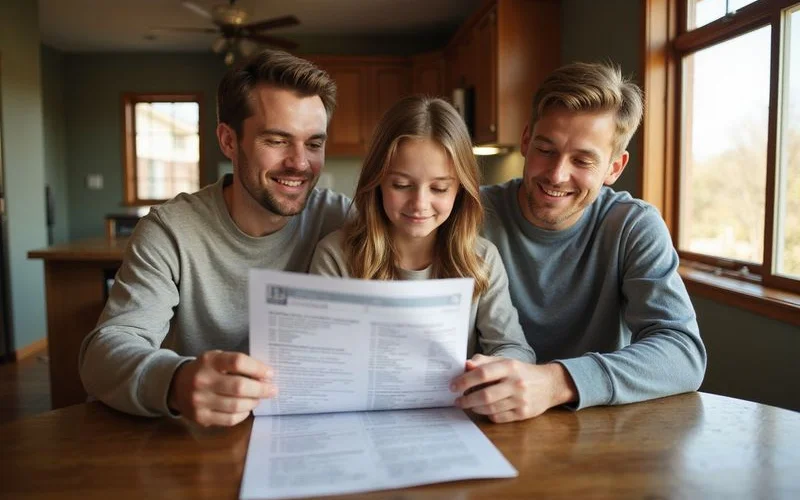 Siblings reviewing the same home value report together