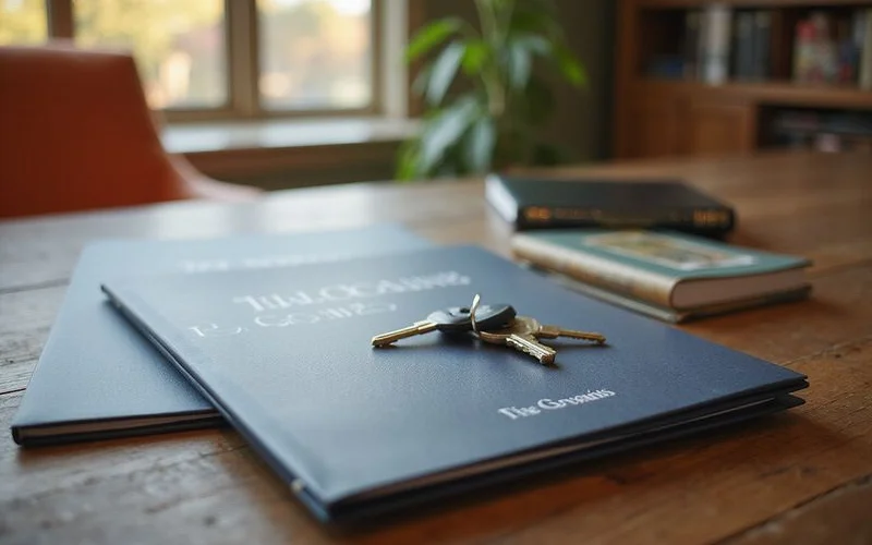 Two closing folders and two sets of keys ready for same-day closings