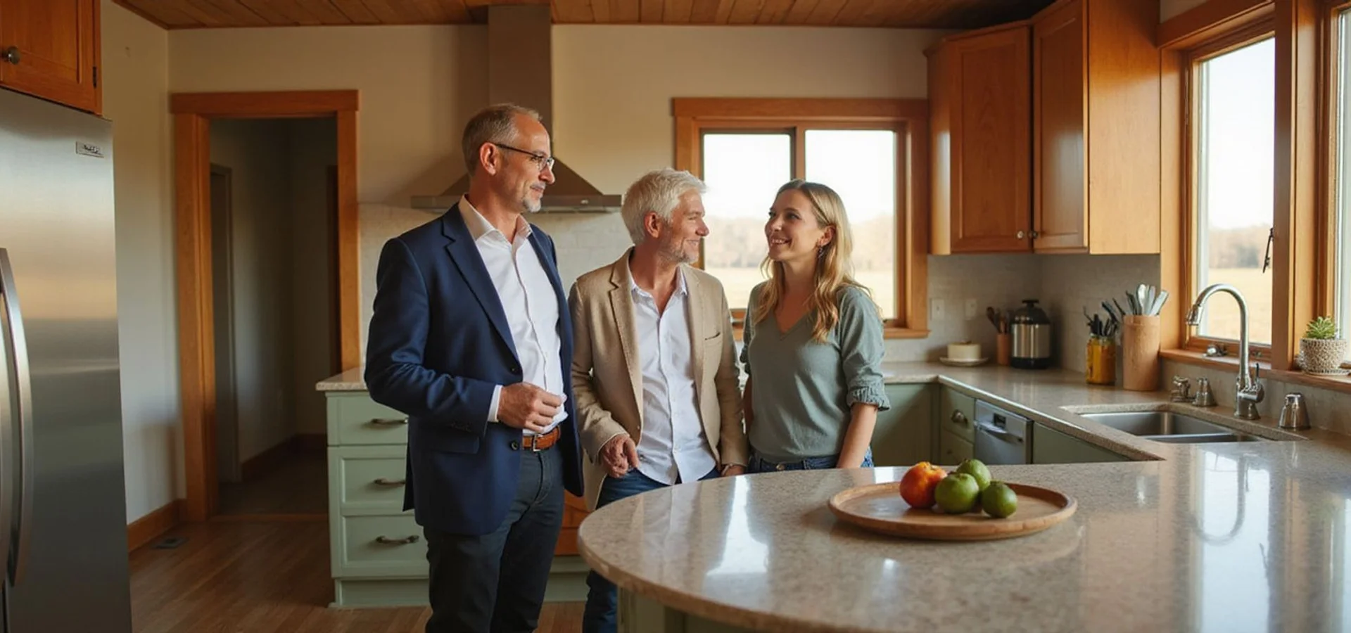 Couple touring a North Mankato kitchen with Ryan Quade