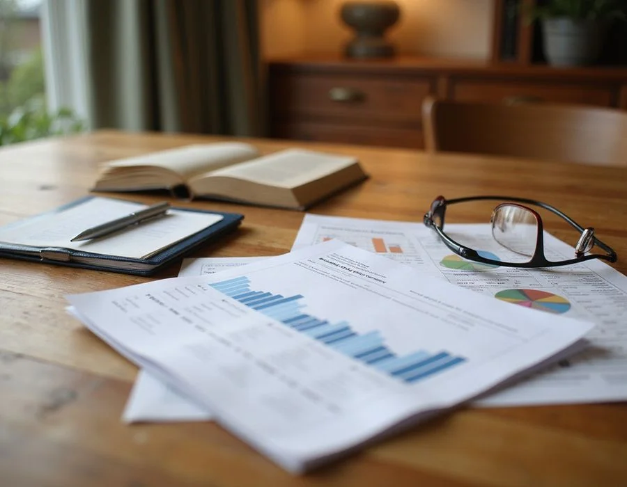 Printed comparative market analysis report with a comparable sales table on a kitchen table