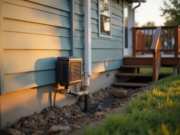 Radon mitigation system installed on a Minnesota home