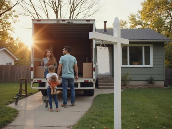 Family moving into their new Mankato home