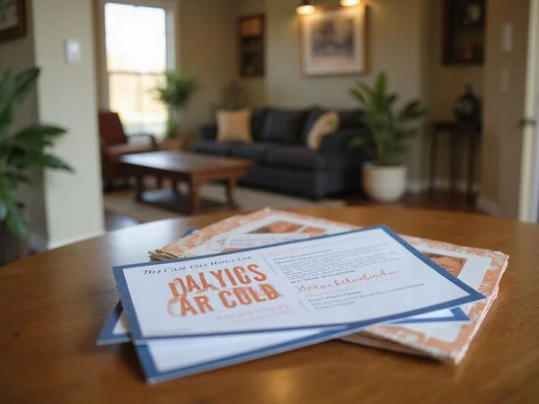 Cash buyer mailers stacked on an entryway table